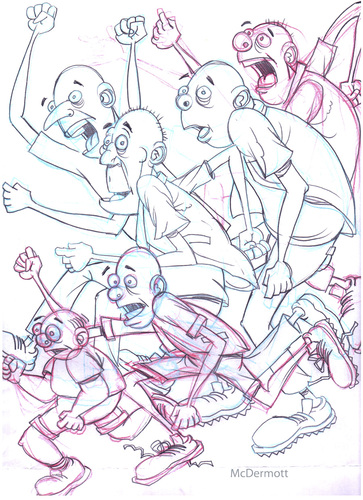 Cartoon: A Little Running (medium) by Cartoons and Illustrations by Jim McDermott tagged cartoon,running,menworkingout