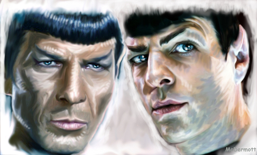 Cartoon: Spock and Spock (medium) by Cartoons and Illustrations by Jim McDermott tagged startrek,spock