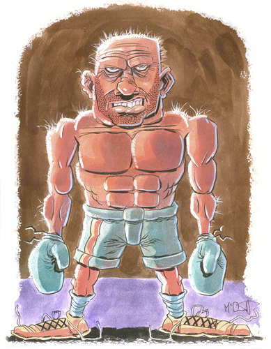 Cartoon: The Boxer (medium) by Cartoons and Illustrations by Jim McDermott tagged boxing,sports