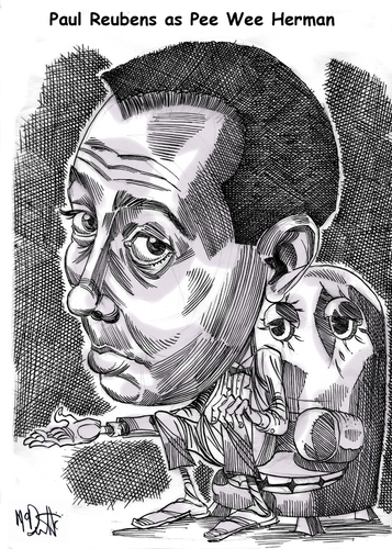 Cartoon: The Pee Wee Hermon Show (medium) by Cartoons and Illustrations by Jim McDermott tagged caricatures,actor,tvshow,peeweeherman