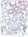 Cartoon: Angry Crowd (small) by Cartoons and Illustrations by Jim McDermott tagged angry crowd sketch