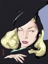 Cartoon: Lauren Bacall (small) by sanjuan tagged lauren bacall girl sexy