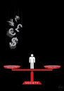 Cartoon: Socio-Economic Balance (small) by sebtahu4 tagged socioeconomic,balance,gdp,banks,insanity,economics,wall,street,stock,market,currency,interest,rate,creditcard,society