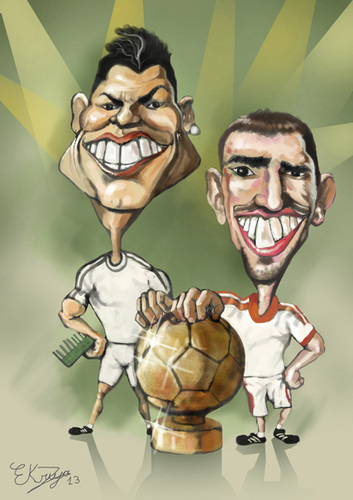 Cartoon: golden ball  2013 (medium) by elidorkruja tagged frenk,ronaldo