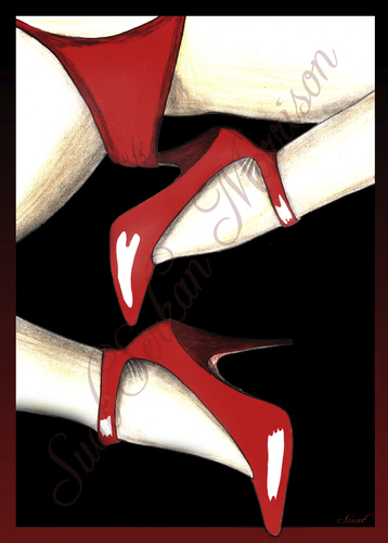 Cartoon: mary jane shoes (medium) by Suat Serkan Celmeli tagged red,shoes