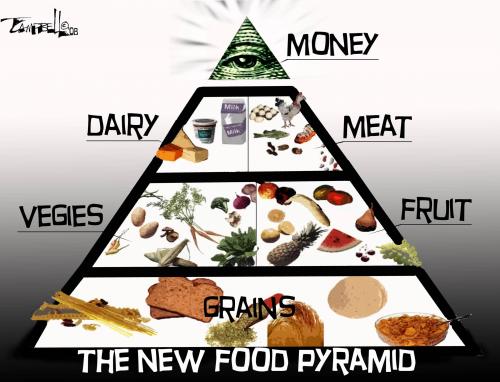 Cartoon: The New Food Pyramid (medium) by CARTOONISTX tagged food,cost