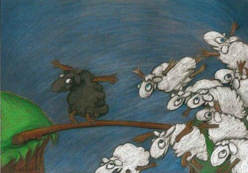 Cartoon: koyunlar (medium) by iskocus tagged koyunlar