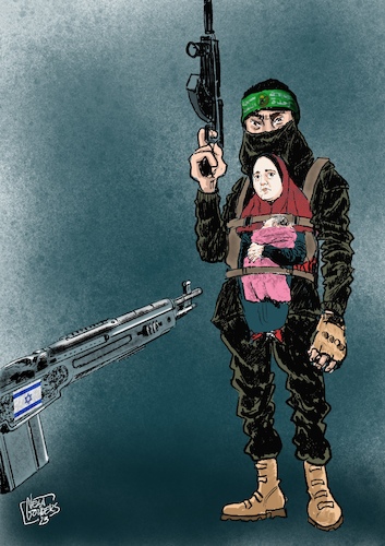 Cartoon: Dramatic events in Gaza (medium) by jean gouders cartoons tagged israel,hamas,gaza,israel,hamas,gaza