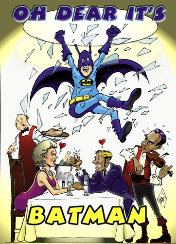 Cartoon: Oh dear its Batman (medium) by jean gouders cartoons tagged batman,super,heroes,jean,gouders,batman,superheld,held,helden,comic