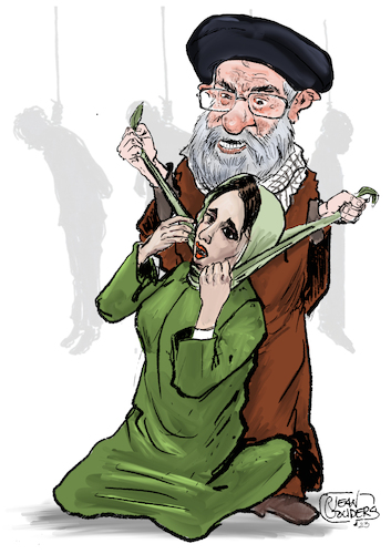 Cartoon: suffocating (medium) by jean gouders cartoons tagged iran,iran