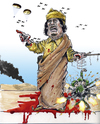 Cartoon: Khadaffi losing control (small) by jean gouders cartoons tagged khadaffi revolution uprise libia