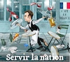 Cartoon: Serving the nation (small) by jean gouders cartoons tagged macron,chaos,france,pm