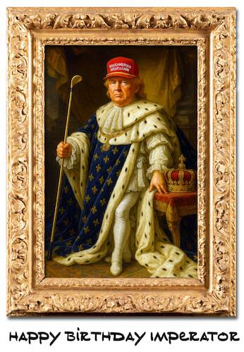 Cartoon: Happy Birthday Imperator (medium) by Alf Miron tagged donald,trump,president,usa,birthday,painting