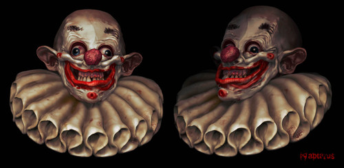Cartoon: creepy clown - virtual sculpture (medium) by Hentamten tagged 3d,creepy,clown