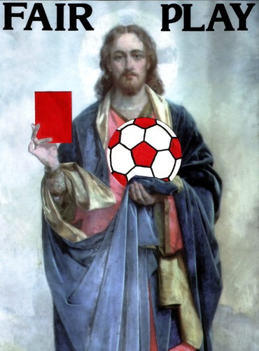 Cartoon: Fair Play (medium) by srba tagged christ,jesus,cup,world,football