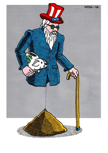 Cartoon: Grandpa Sam (medium) by srba tagged crisis,economic,sam,america