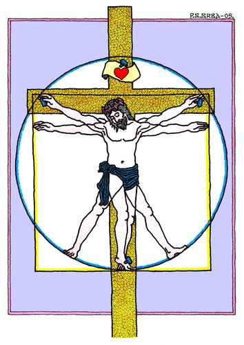 Cartoon: The Da Vinci Code (medium) by srba tagged heaven,crucifixion,davinci,jesus