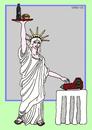 Cartoon: Breakfast in America (small) by srba tagged statue,of,liberty,america,breakfast,fast,food