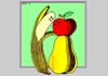 Cartoon: Natural Love (small) by srba tagged adam eve natural love bananas apples pears valentines