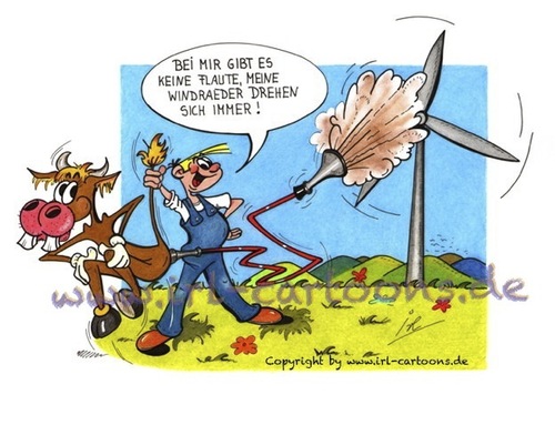 Cartoon: Windkraft (medium) by irlcartoons tagged windenergie,windkraft,energie,windräder,umweltverschmutzung,rinder,kühe,methan,strom,stromnetz,rancher,bauer,pups,co2