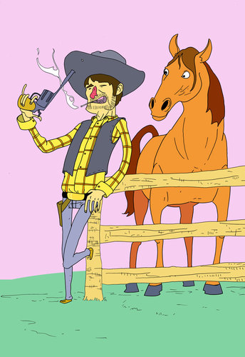 Cartoon: cowboy (medium) by MonitoMan tagged cowboy,monito