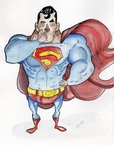 Cartoon: superman (medium) by MonitoMan tagged super,man