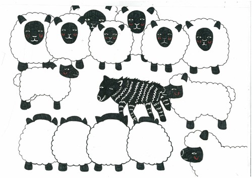 Cartoon: sheep (medium) by nolanolee tagged sheep