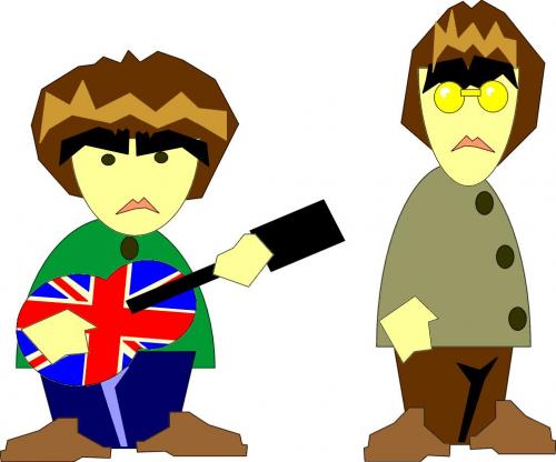Cartoon: oasis (medium) by markcrossey tagged oasis,noel,liam,manchester,music,rock,and,roll,pop,star