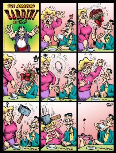 Cartoon: Wife trouble (medium) by thopman tagged cartoon,comic,pantomime,mild,violence,humor,