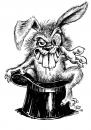 Cartoon: Mutant Rabbit (small) by thopman tagged mutant,rabbit,cartoon,magic,hat,teeth,scary,horror,magician