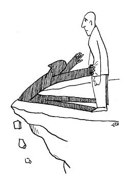 Cartoon: Danger (medium) by Mihail tagged rock,shadow,danger,