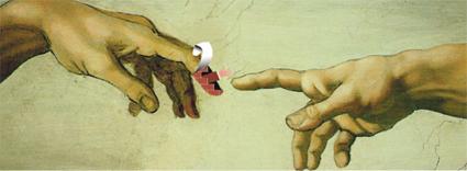 Cartoon: The Touch (medium) by Mihail tagged michelangelo