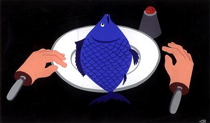 Cartoon: Without words (medium) by Mihail tagged lunch,fish,eating,dinner,plate,dish