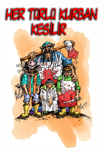 Cartoon: kurban (medium) by aceratur tagged kurban,bayram,kasap