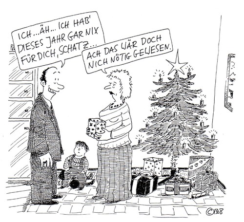 Cartoon: Kein Geschenk (medium) by Christian BOB Born tagged weihnachten,familie,geschenke