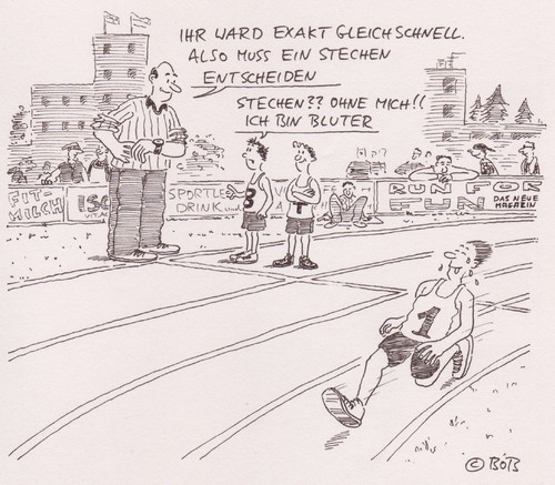 Cartoon: Nee nee... (medium) by Christian BOB Born tagged sport,wettrennen,stechen,bluter,nee