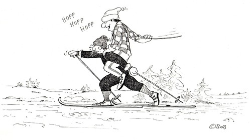 Cartoon: Quäl dich! (medium) by Christian BOB Born tagged winter,sport,training,quälerei,skilanglauf