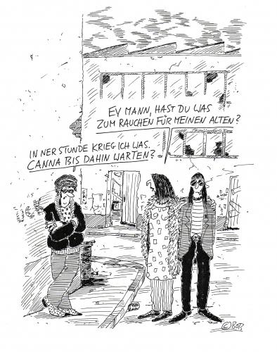 Cartoon: shit... (medium) by Christian BOB Born tagged szene,rauchen,bob,