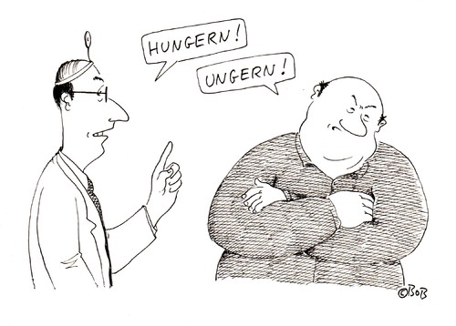 Cartoon: Ungern! (medium) by Christian BOB Born tagged essen,trinken,dick,dünn,fett,ochnee
