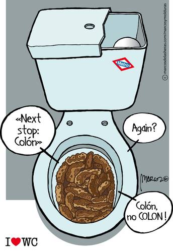 Cartoon: Talks shit VI (medium) by marcosymolduras tagged bowl,wc,talks,colon,underground,shit