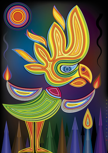 Cartoon: FireBird 2026 (medium) by constable tagged birds,fires,symbolic,metaphors,colors,fantasy,illustration,vectors