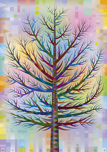 Cartoon: Waiting For A Few Leaves (medium) by constable tagged trees,colors,abstract,graphics,pastels,branches