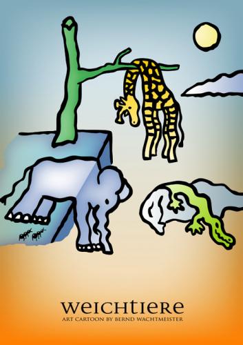 Cartoon: Weichtiere (medium) by constable tagged animal,humor,cartoon,fun,elephant,giraffe,crocodile,dali,wachtmeister