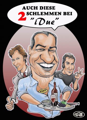 Cartoon: the persuaders and pepe (medium) by elle62 tagged restaurant,wilde,sinclair,persuaders,the