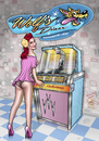 Cartoon: Jukebox Girl (small) by elle62 tagged pinup,diner,wolf