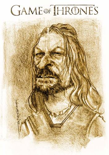 Cartoon: Eddard STARK (medium) by hakanarslan tagged game,of,thrones