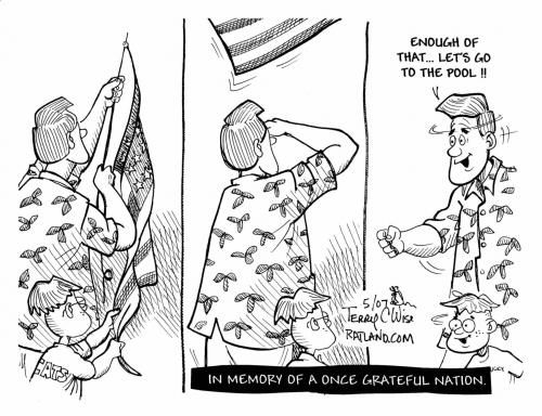 Cartoon: Modern Memorial Day (medium) by terry tagged memorial,day,vacation,holiday
