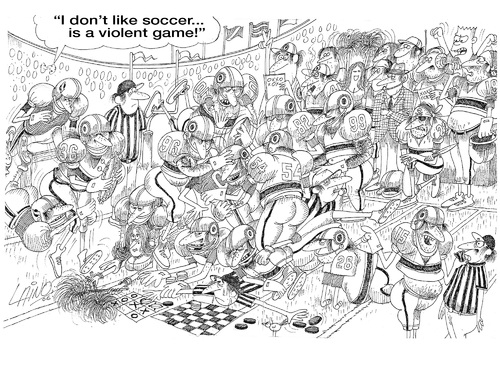 Cartoon: American Football (medium) by LAINO tagged american,football,soccer