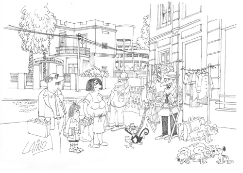Cartoon: Street Vendor (medium) by LAINO tagged street,vendor