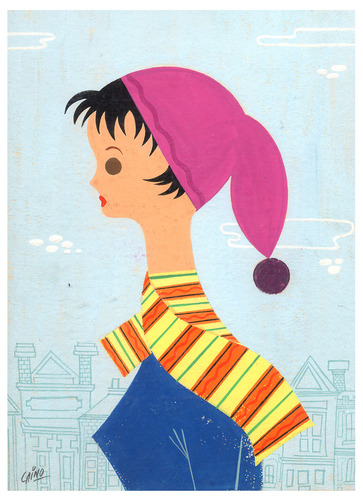 Cartoon: Woman With Scarf (medium) by LAINO tagged woman,scarf